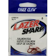 Lazer Sharp L038RGH-8 Salmon Egg up Eye 1-Slice Hook, Red, Size 8, 10 Pack